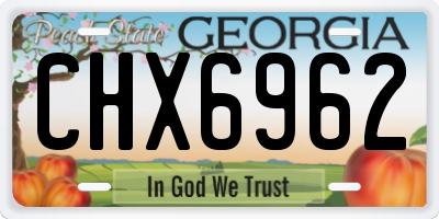 GA license plate CHX6962