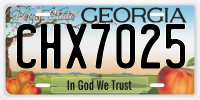 GA license plate CHX7025