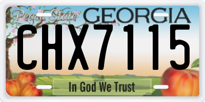 GA license plate CHX7115