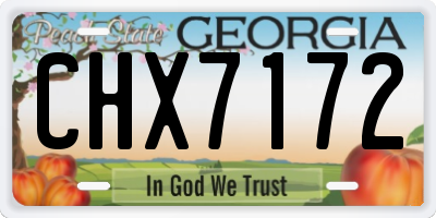 GA license plate CHX7172