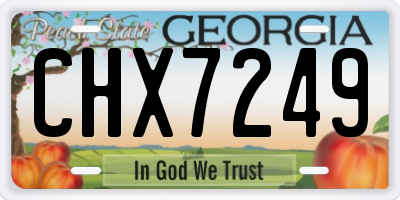 GA license plate CHX7249