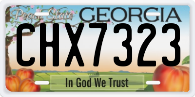 GA license plate CHX7323