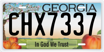 GA license plate CHX7337