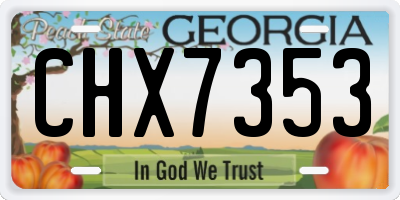 GA license plate CHX7353