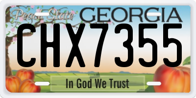 GA license plate CHX7355