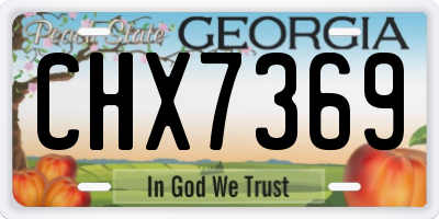 GA license plate CHX7369