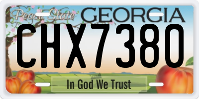 GA license plate CHX7380