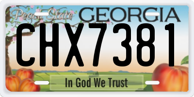 GA license plate CHX7381