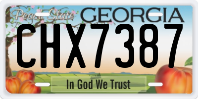 GA license plate CHX7387