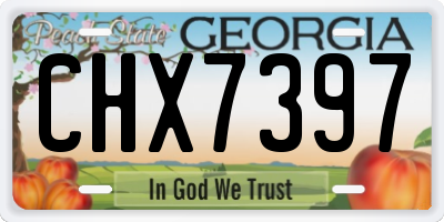 GA license plate CHX7397