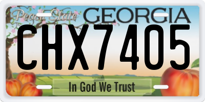 GA license plate CHX7405