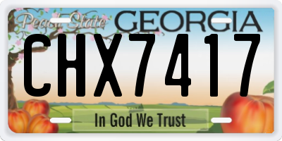 GA license plate CHX7417