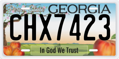 GA license plate CHX7423