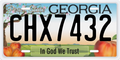 GA license plate CHX7432