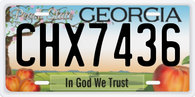 GA license plate CHX7436
