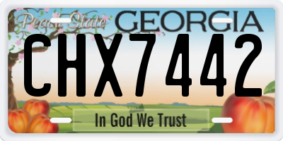 GA license plate CHX7442