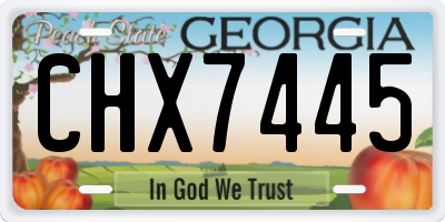 GA license plate CHX7445