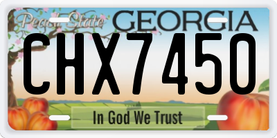GA license plate CHX7450