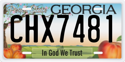GA license plate CHX7481