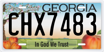 GA license plate CHX7483