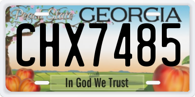 GA license plate CHX7485