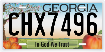 GA license plate CHX7496