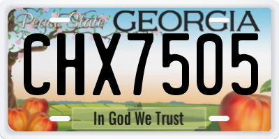 GA license plate CHX7505