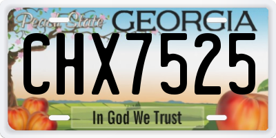 GA license plate CHX7525