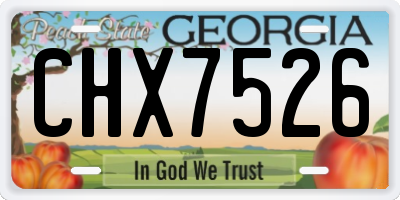GA license plate CHX7526
