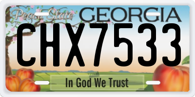 GA license plate CHX7533