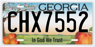 GA license plate CHX7552