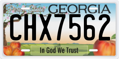 GA license plate CHX7562