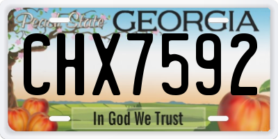 GA license plate CHX7592