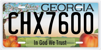GA license plate CHX7600