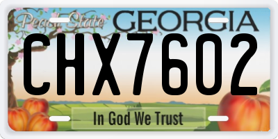 GA license plate CHX7602