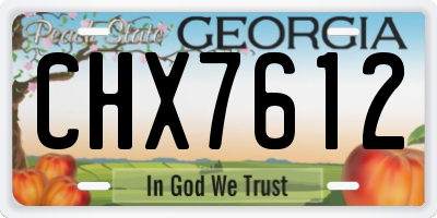 GA license plate CHX7612