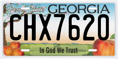 GA license plate CHX7620