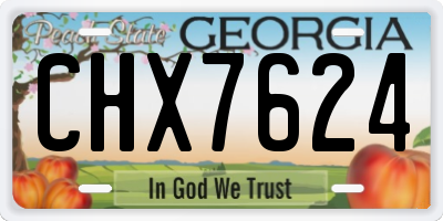 GA license plate CHX7624
