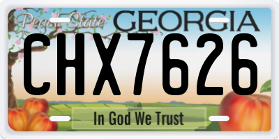 GA license plate CHX7626