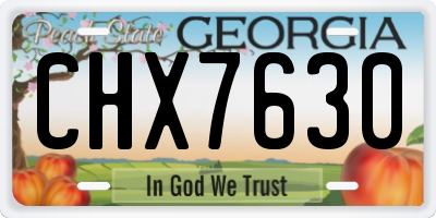 GA license plate CHX7630
