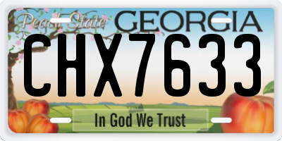 GA license plate CHX7633