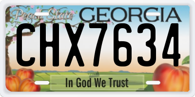 GA license plate CHX7634