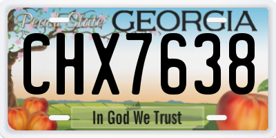 GA license plate CHX7638