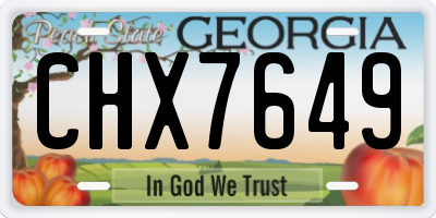 GA license plate CHX7649