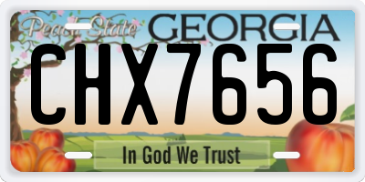 GA license plate CHX7656