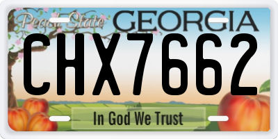 GA license plate CHX7662