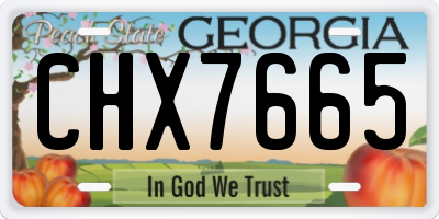 GA license plate CHX7665