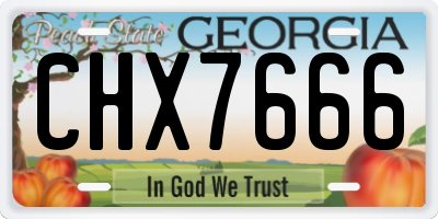 GA license plate CHX7666