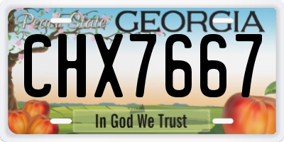 GA license plate CHX7667