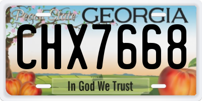 GA license plate CHX7668